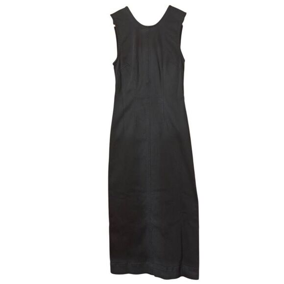 Free people tell me about it midi dress open back soft denim black size 2 new - Picture 6 of 12